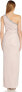 Adrianna Papell 301578 Women's Metallic Knit One Shoulder Gwn, Joyful Blush, 14