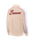 ფოტო #3 პროდუქტის Women's Tan Cleveland Browns Lounge Full-Snap Varsity Jacket