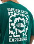 The North Face Voyage backprint oversized t-shirt in dark green