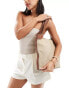 Фото #4 товара Accessorize straw mix shoulder bag in tan