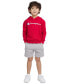 ფოტო #1 პროდუქტის Toddler & Little Boys Fleece Hoodie & Cargo Shorts, 2 Piece Set