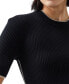 ფოტო #3 პროდუქტის Women's Mozza Short-Sleeve Contrast-Trim Cotton Sweater Top