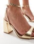 Фото #3 товара RAID Wide Fit Wink 2 block heeled sandals in gold