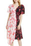 Фото #1 товара Lewit Double Print Floral Stretch Silk Dress Sz. 6 Women's 154996