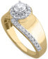 ფოტო #1 პროდუქტის Diamond Halo Engagement Ring (3/4 ct. t.w.) in 14k Two-Tone Gold