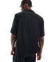 Calvin Klein Jeans seersucker short sleeve shirt in black