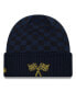 Men's Navy Indiana Pacers 2024 NBA All-Star Game Rally Drive Checkerboard Pattern Cuffed Knit Hat