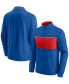 ფოტო #1 პროდუქტის Men's Royal and Red Buffalo Bills Block Party Quarter-Zip Jacket