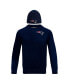 Фото #3 товара Men's Navy New England Patriots Crewneck Pullover Sweater and Cuffed Knit Hat Box Gift Set