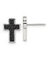 ფოტო #1 პროდუქტის Stainless Steel Brushed Textured Black plated Cross Earrings