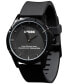 ფოტო #1 პროდუქტის Unisex Bordeaux Black Silicone Band Watch 44mm