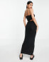 ASOS DESIGN strappy maxi dress with low rise skirt in black