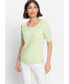 ფოტო #3 პროდუქტის Women's 100% Cotton Short Sleeve Solid Round Neck T-Shirt