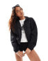 Pimkie hooded zip through jacket in black