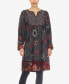 Фото #1 товара Women's Paisley Flower Embroidered Sweater Dress