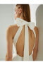 Фото #13 товара Вечернее платье Koton Белое с открытой спиной и бантом