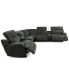 Фото #6 товара Sebaston 7-Pc. Fabric Sectional with 3 Power Motion Recliners and 2 USB Consoles, Created for Macy's