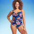 Lands' End Women's UPF 50 Full Coverage Tummy Control Floral Print One Piece