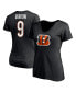 Фото #1 товара Women's Joe Burrow Black Cincinnati Bengals Player Icon Name and Number V-Neck T-shirt