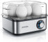 Arendo - Stainless steel egg cooker for 1 to 8 eggs - Egg Cooker - 500 W - Control light - Rotary control for three degrees of hardness - Dishwasher safe - Brushed stainless steel