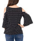 ფოტო #2 პროდუქტის Petite Knit Cold-Shoulder Top