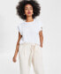 Women's Pleated-Shoulder T-Shirt, Created for Macy's