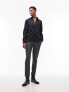 Topman long sleeve formal slim fit sateen shirt in black