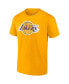 Фото #4 товара Men's LeBron James Gold Los Angeles Lakers Playmaker Name and Number T-shirt