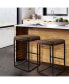 Фото #2 товара Мебель для кухни Elama Барный стул из искусственной кожи, коричневый с черной основой 2 шт.