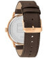 Men's Brown Leather Strap Watch 44mm