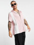 Фото #4 товара ASOS DESIGN relaxed satin shirt in dusty pink cut & sew