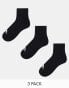 adidas Training 3 pack trainer socks in black