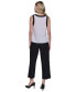 ფოტო #5 პროდუქტის Women's Mixed-Media Sleeveless Top