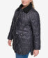 Plus Size Faux-Fur-Collar Quilted Coat