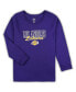 ფოტო #2 პროდუქტის Women's Purple, Heather Gray Los Angeles Lakers Plus Size Long Sleeve T-shirt and Shorts Sleep Set