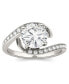 ფოტო #3 პროდუქტის Moissanite Round Swirl Engagement Ring (1-3/4 ct. t.w. Diamond Equivalent) in 14k White Gold