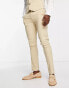 Фото #2 товара ASOS DESIGN skinny suit trousers in stone windowpane check