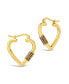 ფოტო #1 პროდუქტის Cubic Zirconia Heart Carabiner Lock Hoop Earrings
