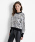 ფოტო #3 პროდუქტის Women's Faux-Fur Animal-Print Crewneck Sweater