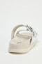 BUCKLED FLAT SLIDER SANDALS