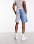 ASOS DESIGN oversized shorts in blue ribbed velour with embroidery