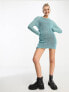 Фото #1 товара COLLUSION open stitch knitted mini dress in blue