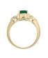 Lab-grown Emerald and Lab-Grown White Sapphire Ring in 14K Gold Over Sterling Silver