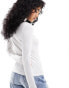 Фото #4 товара & Other Stories long sleeve high neck stretch top in soft white