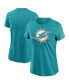 ფოტო #4 პროდუქტის Women's Aqua Miami Dolphins Logo Essential T-shirt