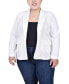 ფოტო #2 პროდუქტის Plus Size Long Sleeve Scuba Crepe Blazer