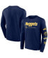 Фото #1 товара Men's Navy Denver Nuggets Baseline Long Sleeve T-shirt