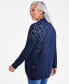 ფოტო #2 პროდუქტის Petite Open-Stitch Long-Sleeve Cardigan, Created for Macy's