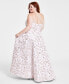 Фото #2 товара Trendy Plus Size Metallic-Jacquard Sleeveless Gown