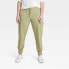 Фото #2 товара Women's Stretch Woven Tapered Cargo Pants 27" - All in Motion Olive Green 3X